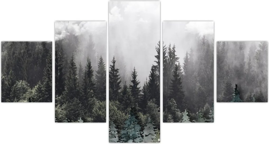 Obraz - Las z ilustrowanymi elementami (125x70 cm)