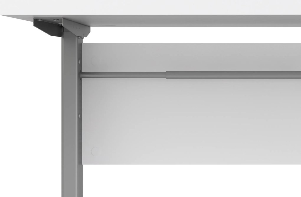 Biurko z regulacją wysokości Prima biały 150 szare nogi