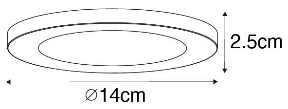 Zewnetrzna Zestaw 6 reflektorów wpuszczanych lub natynkowych białych 14 cm z diodami LED z 3-stopniową funkcją ściemniania do ciepłego światła z przełącznikiem DIP - Trans Oswietlenie zewnetrzne