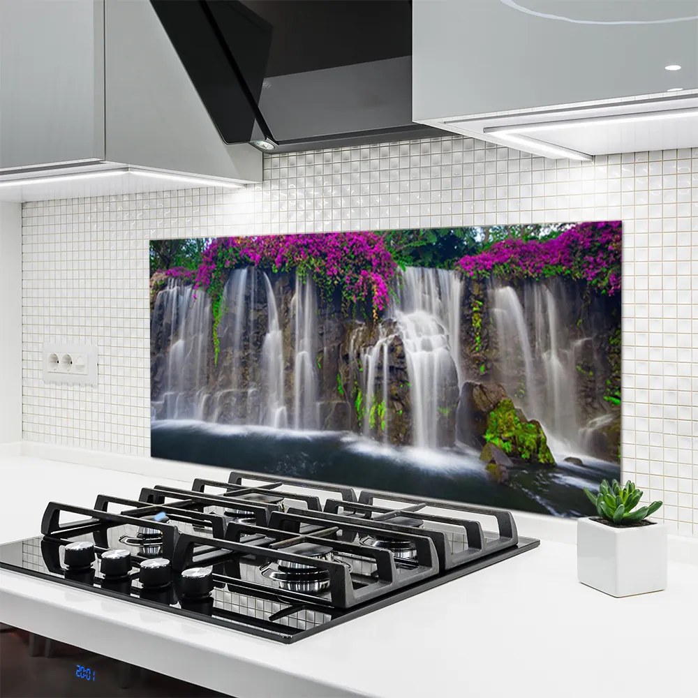 Panel Szklany do Kuchni Potężny Wodospad Górski