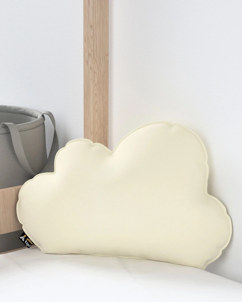 Poduszka Soft Cloud kolor kremowy tkanina połyskliwa, welwetowa