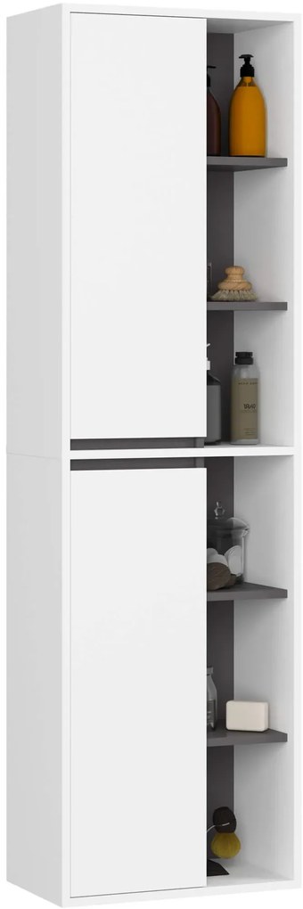 Nowoczesny zestaw mebli do łazienki biały+grafit  F0-W59