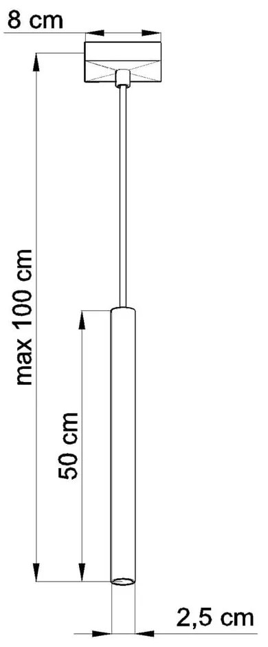 Czarna lampa wisząca Sollux Fideus Single