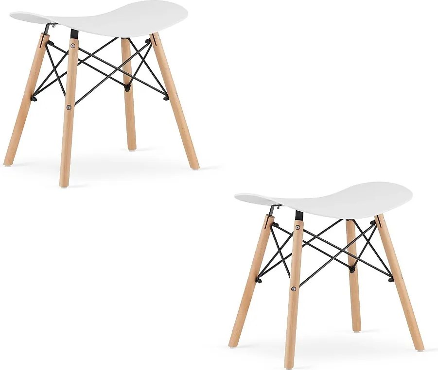 Stołek Valora CORFU, biały, ergonomiczny, do kuchni x2