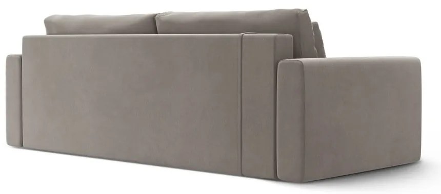 Jasnoszara aksamitna rozkładana sofa ze schowkiem 238 cm Belfast – Cosmopolitan Design