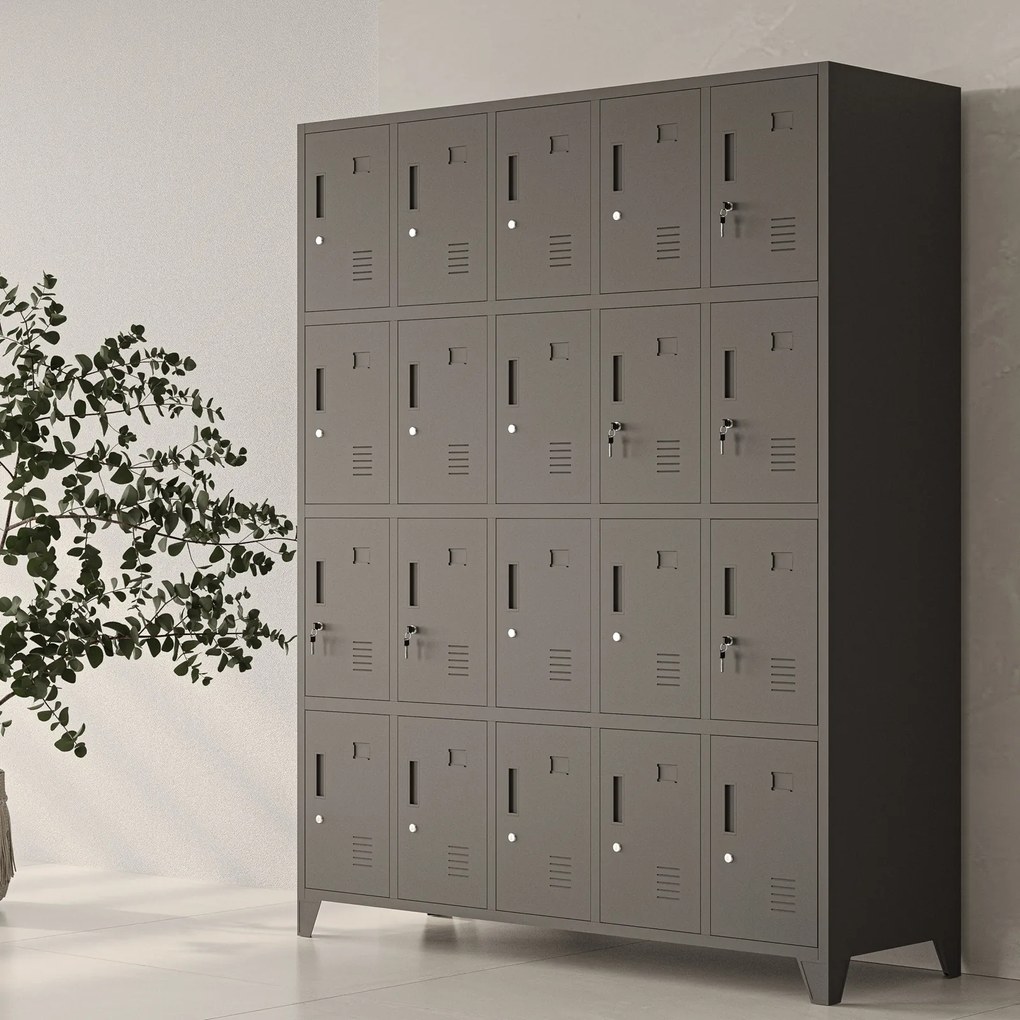 Szafa BHP 20-skrytkowa 136x45x172 cm Robert antracyt