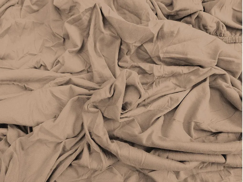 PrzytulneMieszkanie.pl Prześcieradło jersey jasnobrązowe 90 x 200 cm