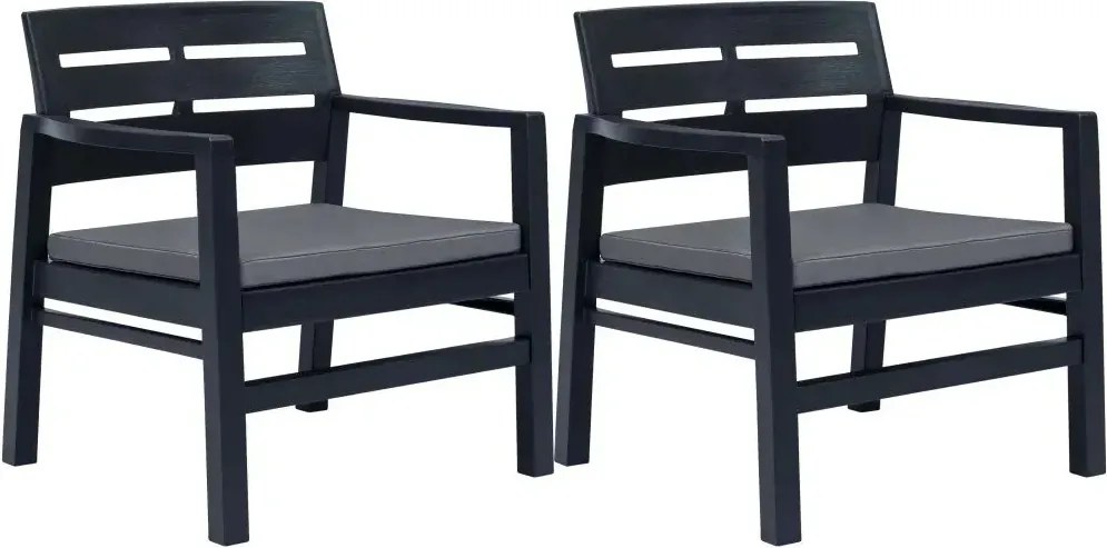 Zestaw antracytowych mebli ogrodowych - Emilly