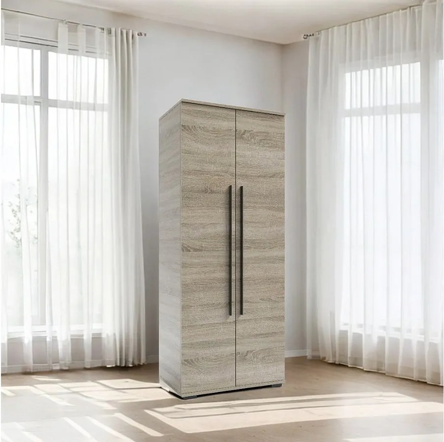 Szafa Otwierana Dwudrzwiowa 80cm x 200cm SONOMA | Półki + Wieszak