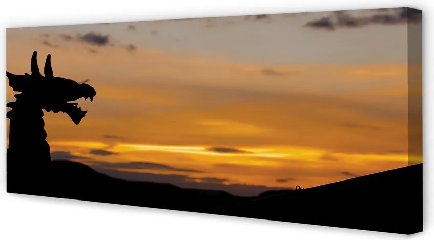 Duży obraz na płótnie Smok o Zachodzie Słońca