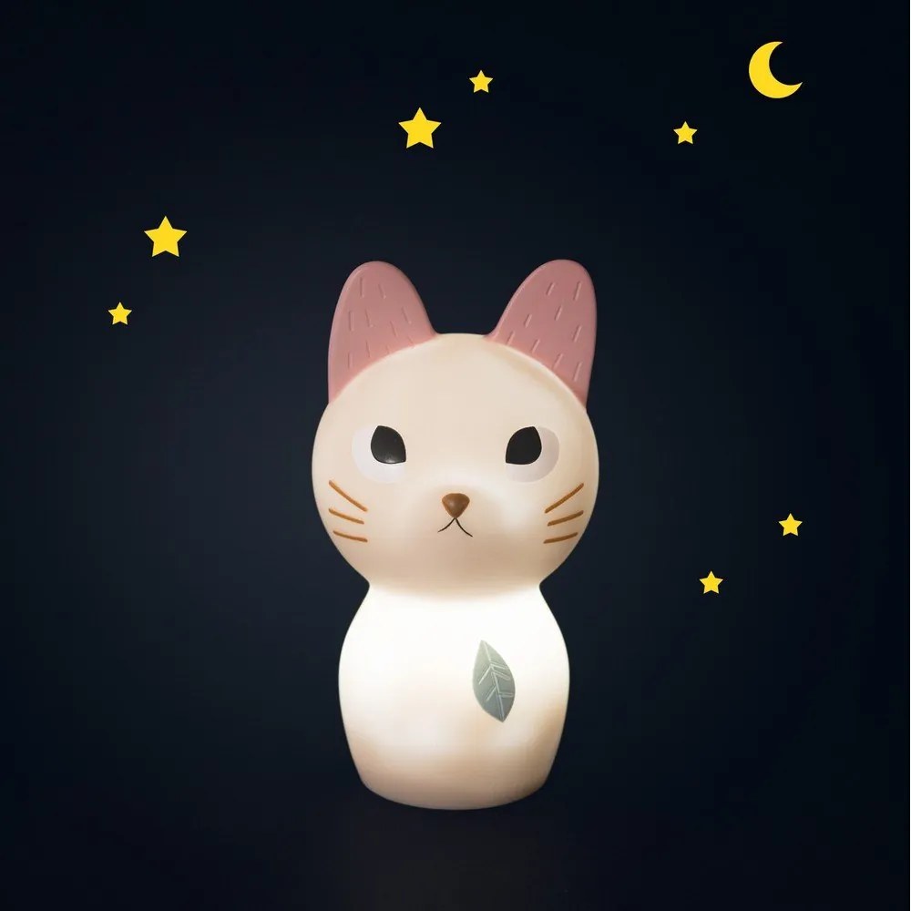 Jasnoróżowa lampa dziecięca ø 8,5 cm Cat – Moulin Roty