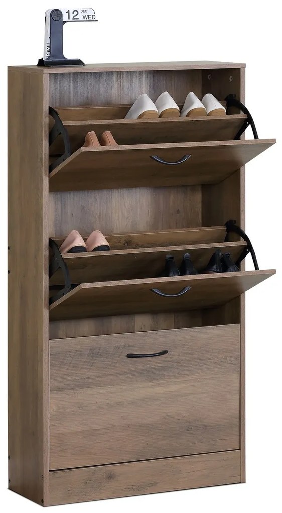 Szafka na buty z przegródkami G1016 ELM, drewno wiązowe