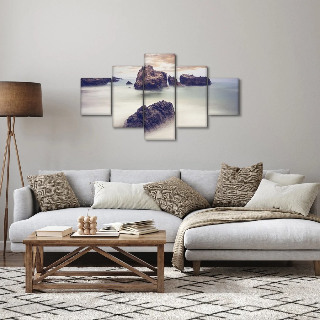 Obraz klifów we mgle (125x70 cm)