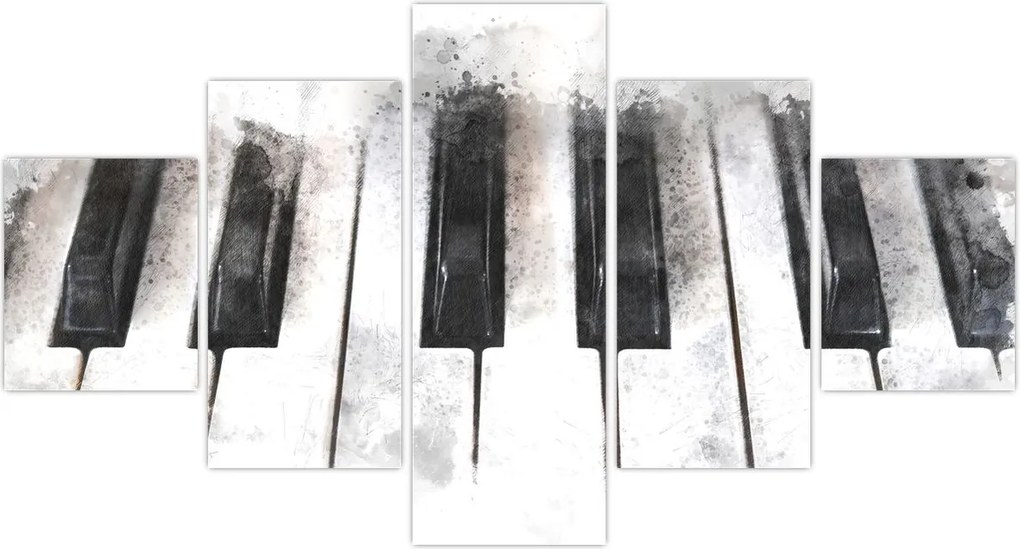 Obraz - Fortepian, akwarela (125x70 cm)