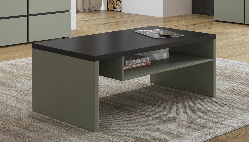 Stolik kawowy CROSS 120x60 zielony/czarny HELVETIA