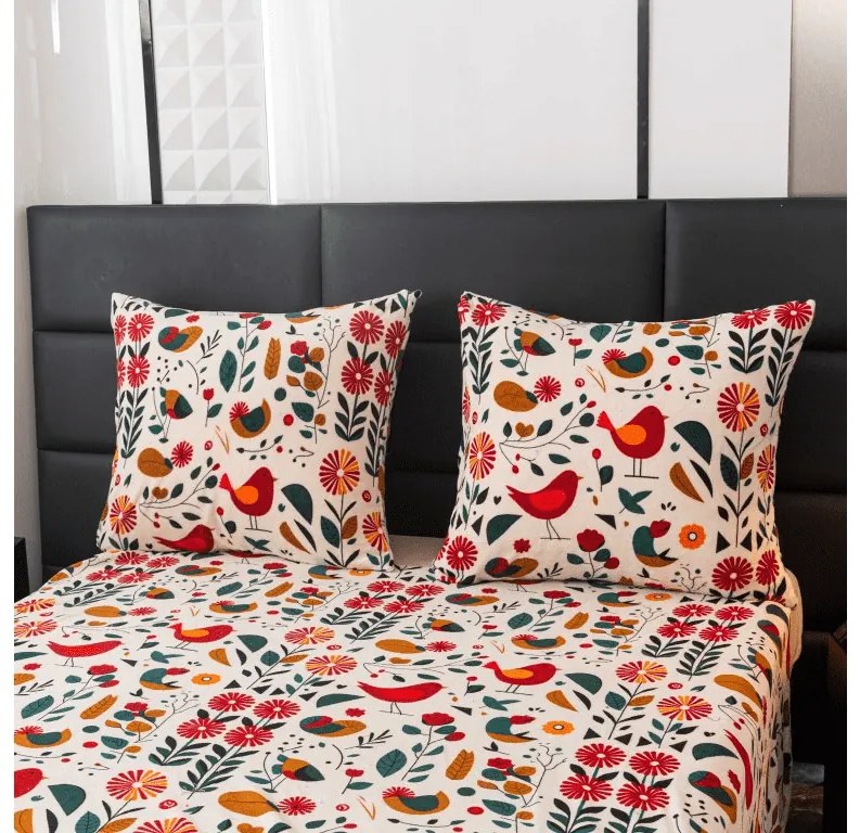 PrzytulneMieszkanie.pl PrzytulneMieszkanie.pl Pościel z mikropluszu RETRO PTAK kolorowa Rozmiar pościeli: 2 szt 70 x 90 cm | 200 x 220 cm