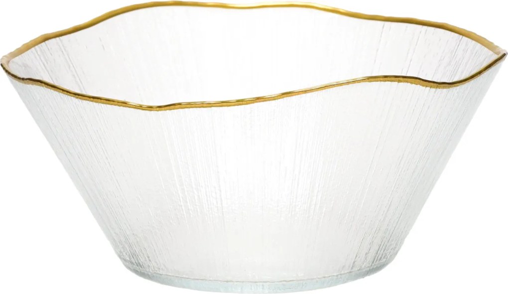 Szklana miska ze złotą obwódką DATURA, 21 cm