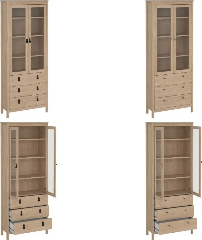 Dwudrzwiowa witryna z szufladami Madrid, jackson hickory