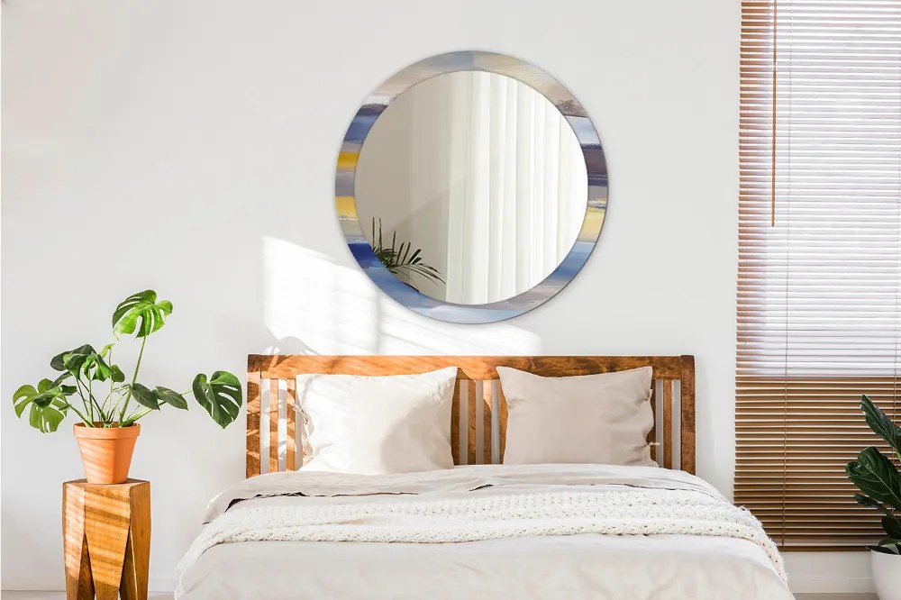 Lustro z nadrukiem okrągłe Abstrakcyjny obraz