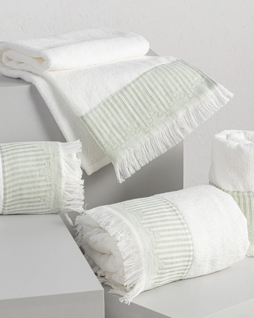 Zestaw ręczników Trevor 3szt. white green
