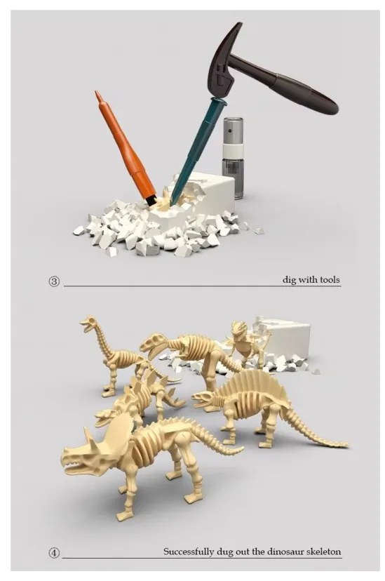 Woopie wykopalisko "mały archeolog" 6 szkieletów dinozaurów