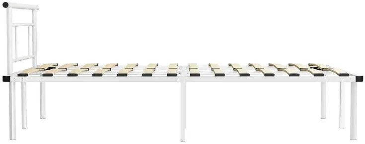 Białe loftowe łóżko z metalu 120x200 cm - Nikel