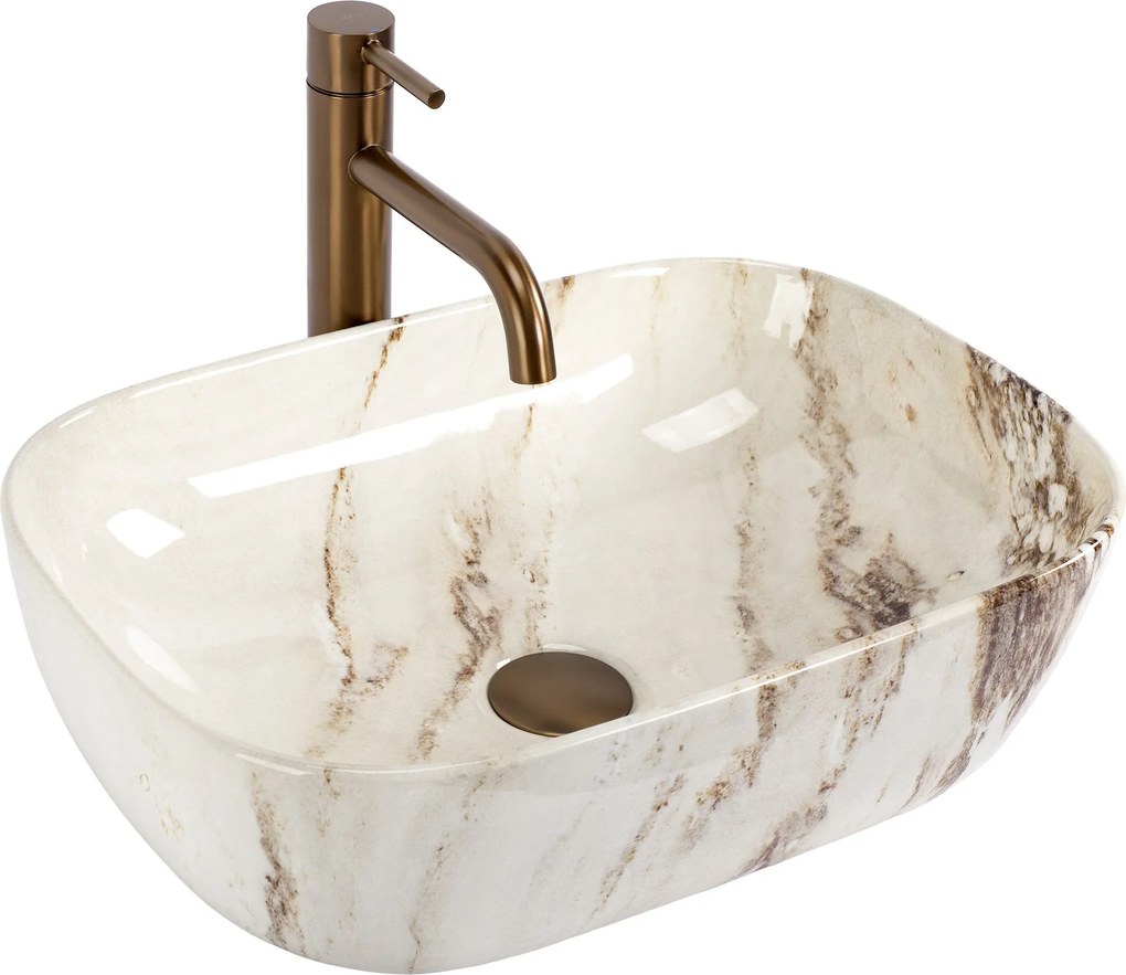 Umywalka nablatowa Rea Belinda Marrone Shiny