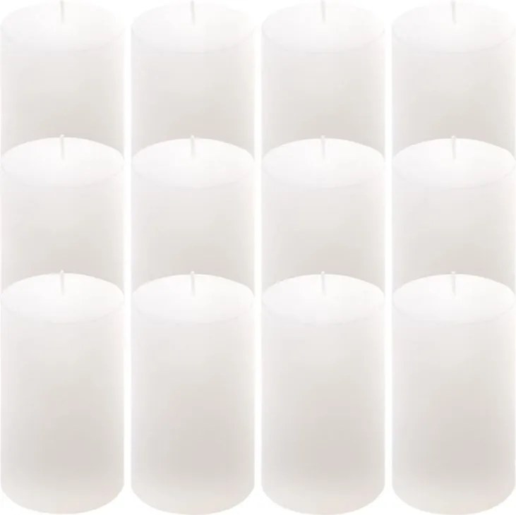 Zestaw świec rustykalnych, 11,5 cm, Ø 6,8 cm, biały, 12 szt.