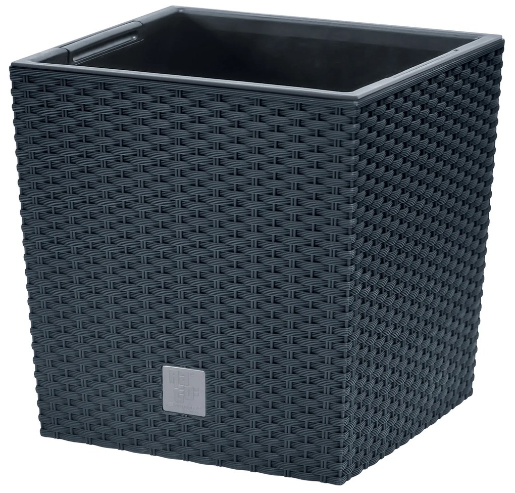 Donica ogrodowa z wkładem Rato Low 26,2 x 26,2 x 26,6 cm antracyt PROSPERPLAST