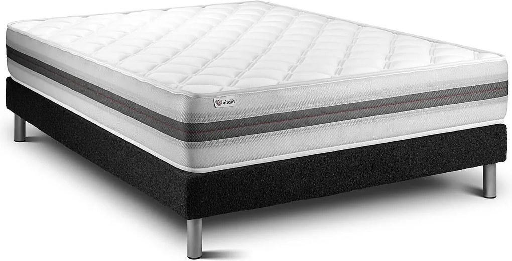 lózka z materacem VITALMEMO BACK 150 x 200 cm Rama lózka Czarny