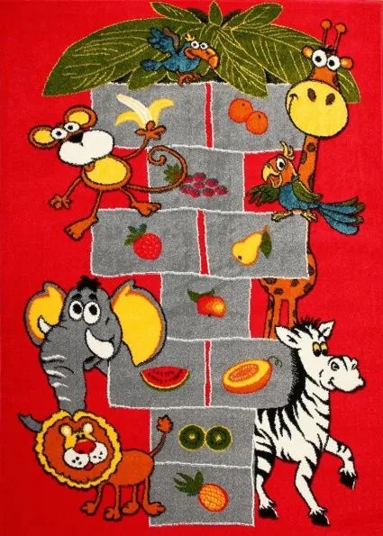 Dywan Koloreo Czerwona Klasa 120x170 Prostokąt