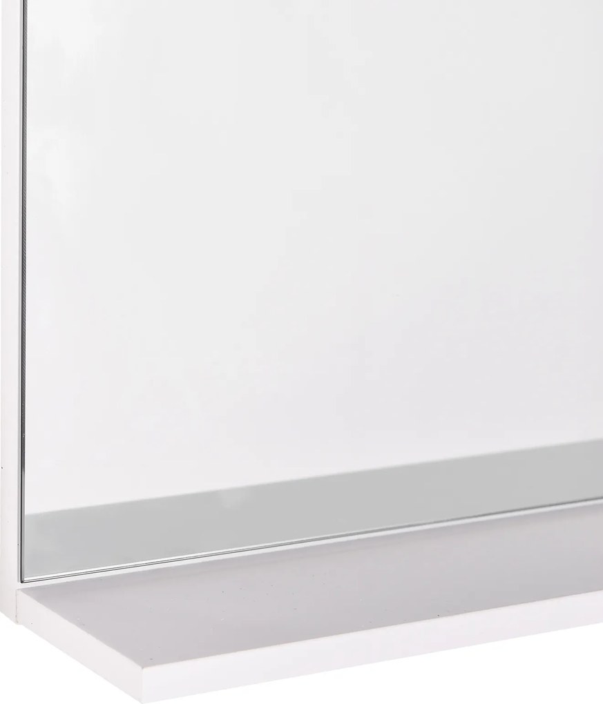 Lustro Łazienkowe z Półkami Kleankin - Białe, Wymiary 60x10x48 cm, Projekt Oszczędzający Przestrzeń