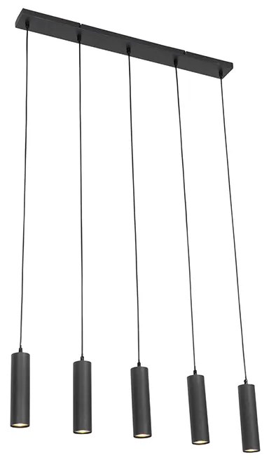 Nowoczesna lampa wisząca czarna 5-punktowa - Jeana