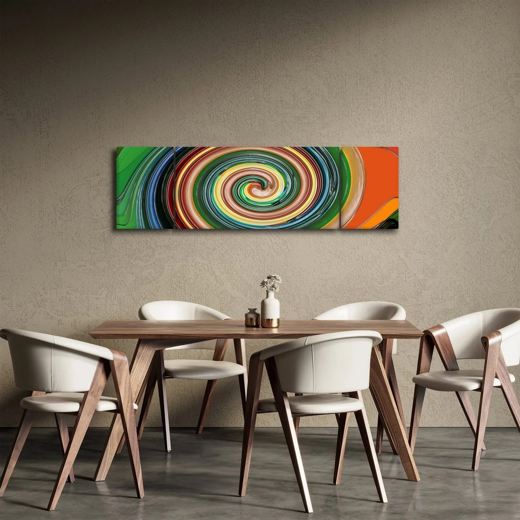 Abstrakcyjny obraz - kolorowa spirala (170x50 cm)