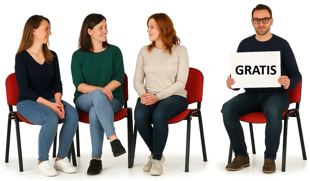 Krzesło konferencyjne VIVA 3+1 GRATIS, czerwone