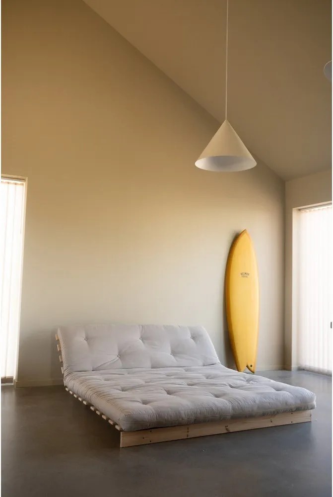 Szarobeżowa lniana rozkładana sofa 160 cm Roots – Karup Design