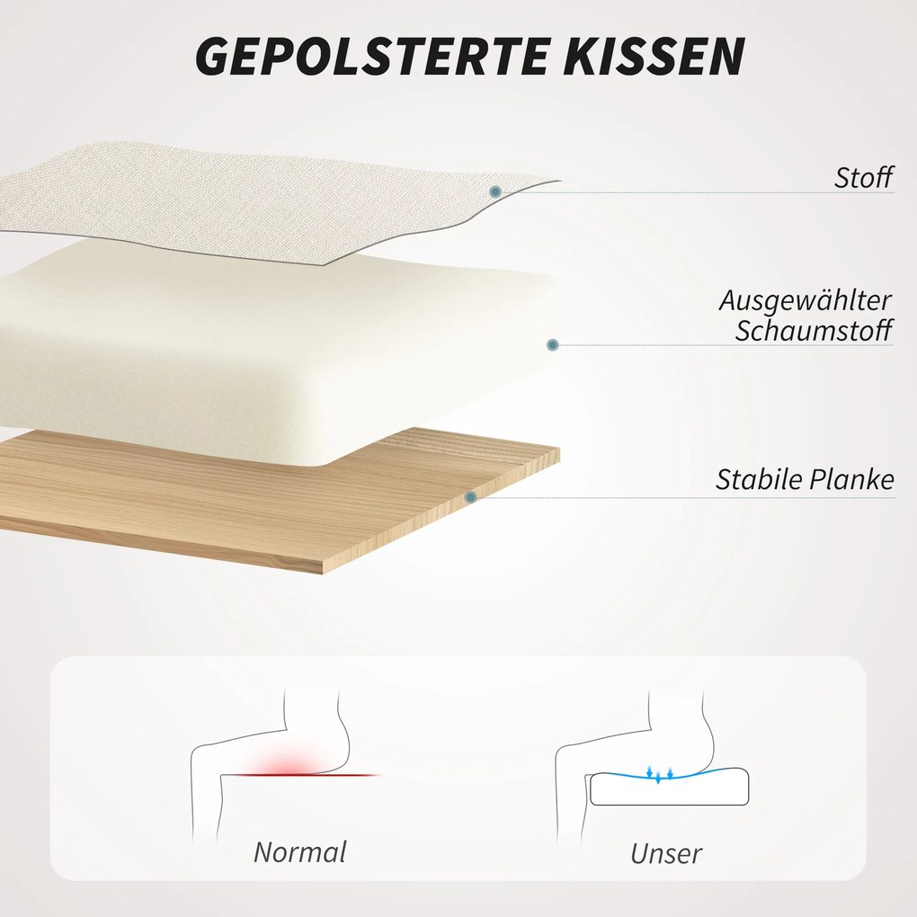 HOMCOM Wyściełane krzesło biurowe, Obrotowy fotel w wyglądzie lnu, Złote nogi, Regulowana wysokość, Kolor Beżowy