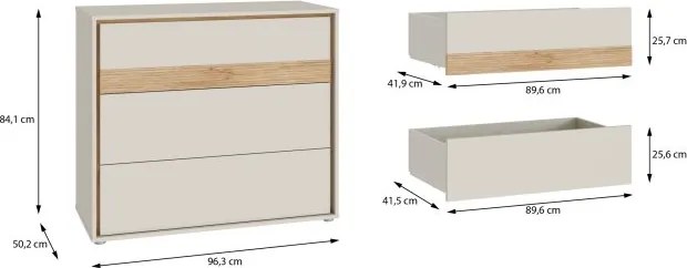 Komoda młodzieżowa z 3 szufladami Wexlin 211
