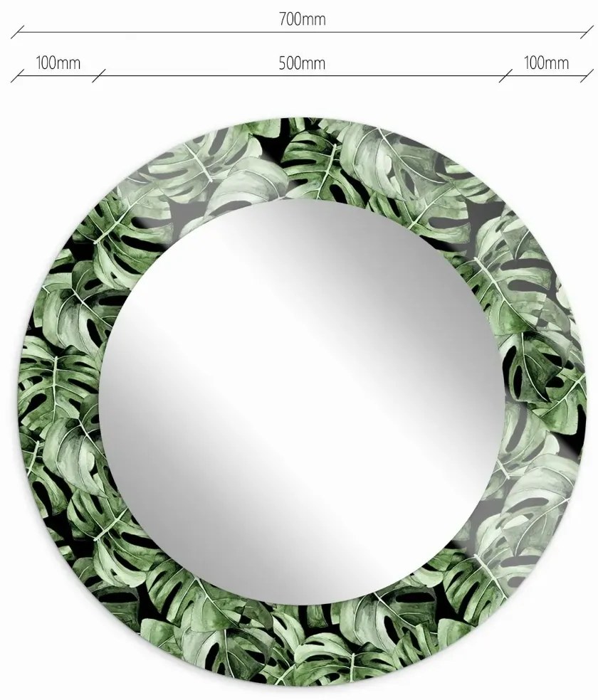 Lustro okrągłe MORENA MONLEAF 70cm zielone BALTICA DESIGN