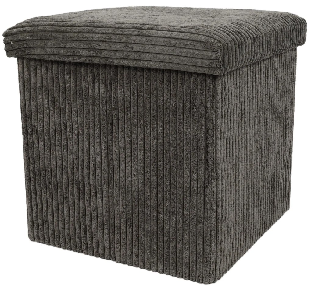 Pufa ze schowkiem sztruksowa TOBO, 38 x 38 x 38 cm