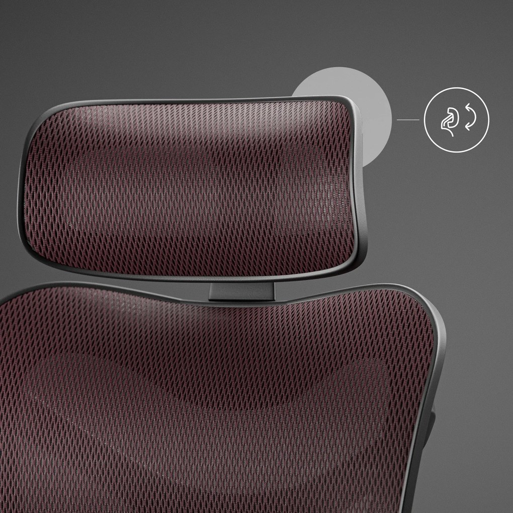 Krzesło do biurka Diablo V-Commander, zgodne z normą BHP, kolor czarno-burgundowy