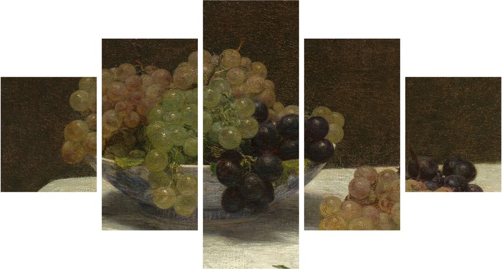 Obraz - Henri Fantin-Latour, Still Life with Grapes and a Carnation, reprodukcje (125x70 cm)