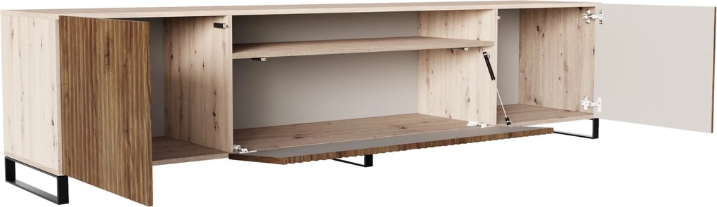 Szafka RTV stojąca VAREN 200 cm do Salonu pod Telewizor - Dąb artisan