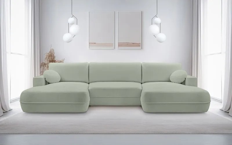 Narożnik FUEGO XL wolnostojący układ U z funkcją spania w tkaninie Bubble 13 DomoHome