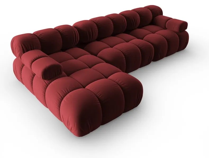 Czerwona aksamitna sofa 285 cm Bellis – Micadoni Home