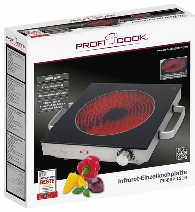 ProfiCook EKP 1210 kuchenka jednopłytowa szkło-ceramika