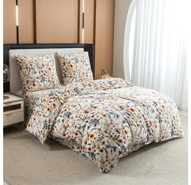 PrzytulneMieszkanie.pl PrzytulneMieszkanie.pl Pościel z mikropluszu HERBALIS kremowa Rozmiar pościeli: 2 szt 70 x 90 cm | 200 x 220 cm