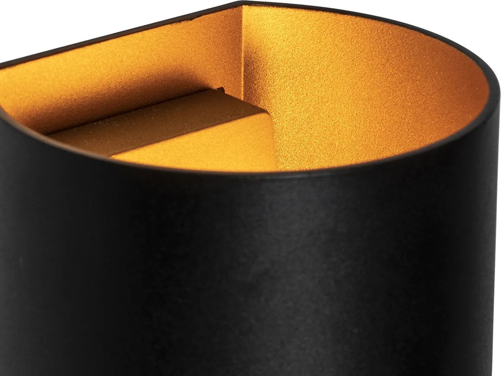 Inteligentna lampa ścienna czarna z mosiądzem w tym WiFi G9 - Sabbio