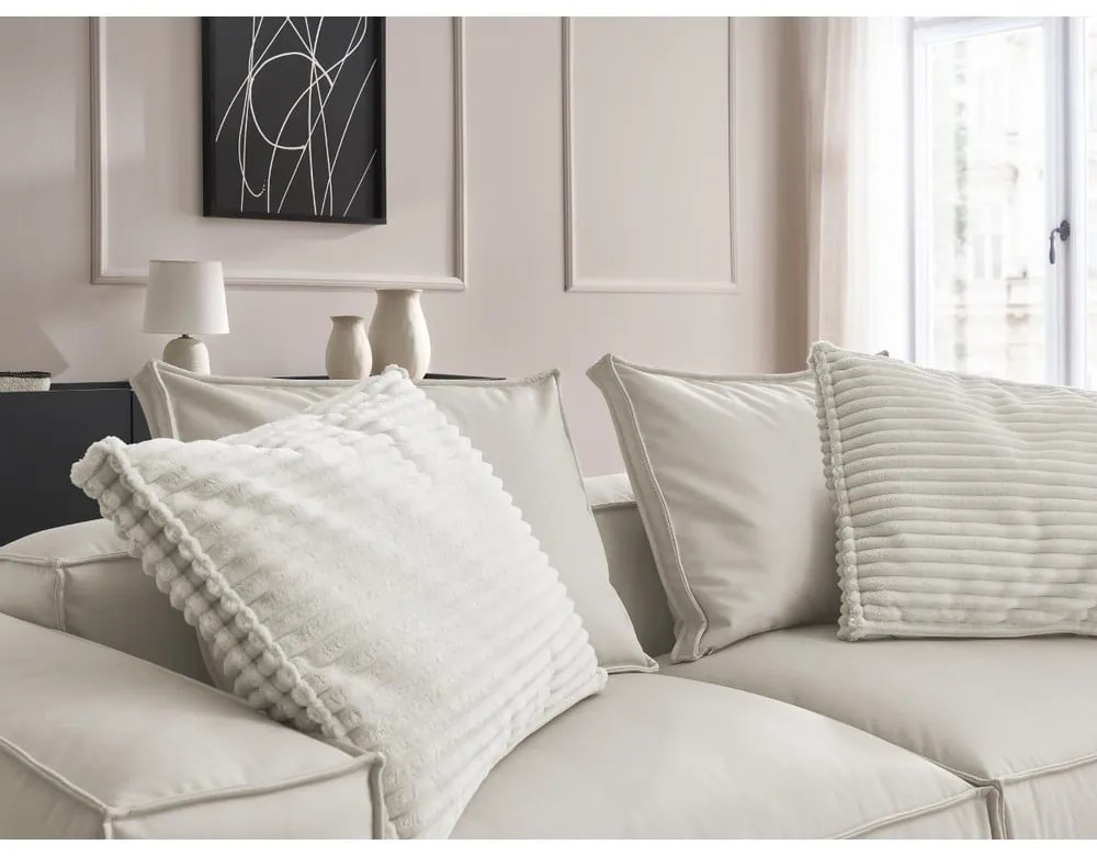 Beżowa sofa z imitacji skóry 260 cm Boheme – Bobochic Paris