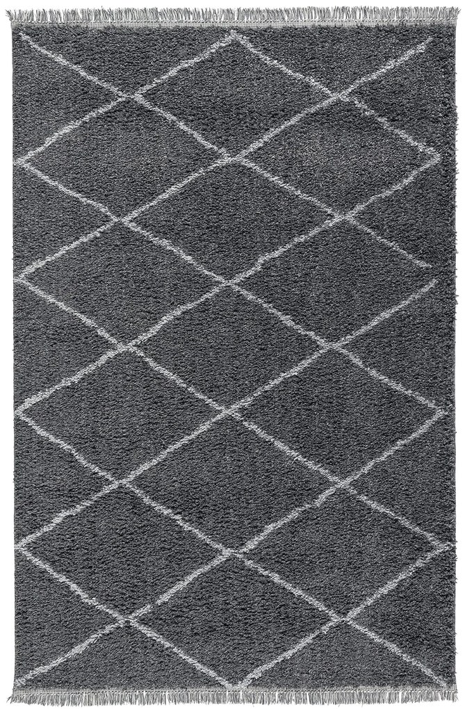 Dywan shaggy Blake romby szare 155 cm x 230 cm